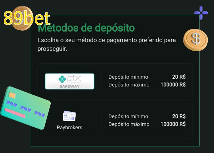 O cassino 89betbet oferece uma grande variedade de métodos de pagamento